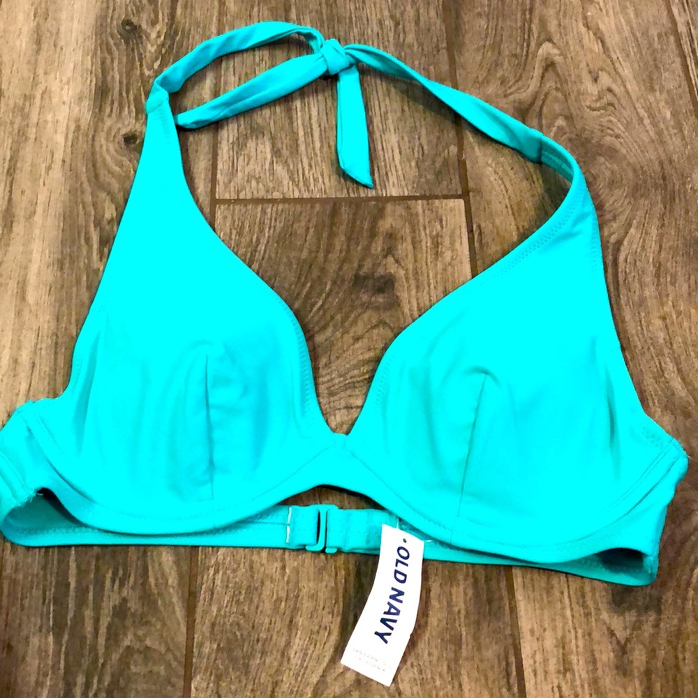 Ladies swim Old Navy NWT Teal Blue Bikini top M